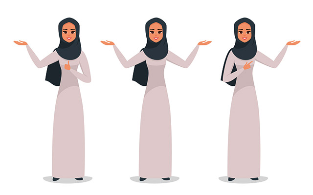 وکتور کارکتر زن با حجاب