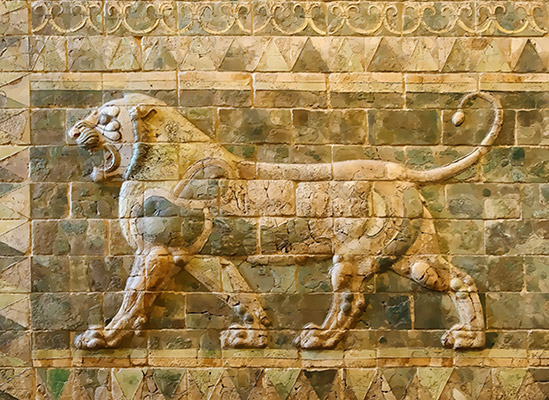 عکس سنگ نگاره شیر باستانی