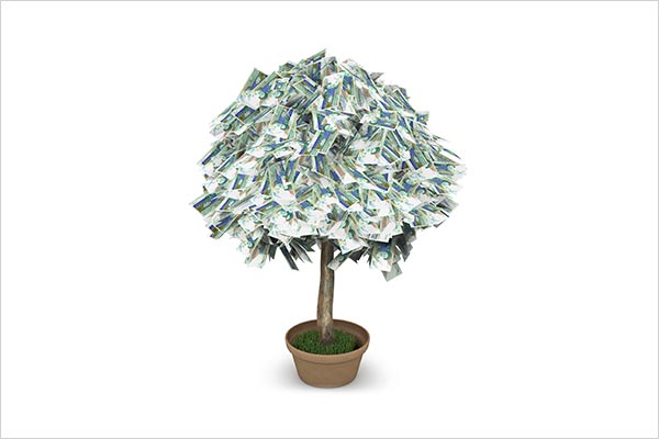 عکس اسکناس 1000 تومانی به شکل درخت