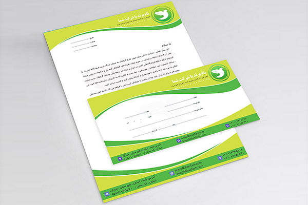 طرح لایه باز ست اداری ( سربرگ، پاکت نامه)