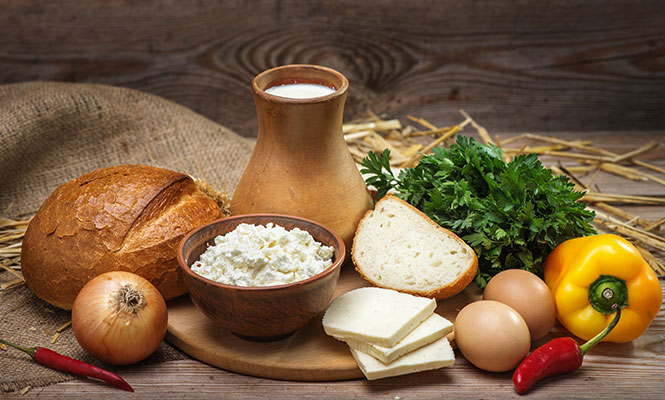 عکس تبلیغاتی سبزیجات و لبنیات