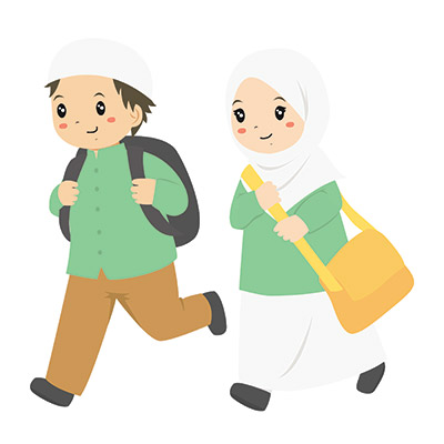 وکتور کارکتر دانش آموز دختر و پسر