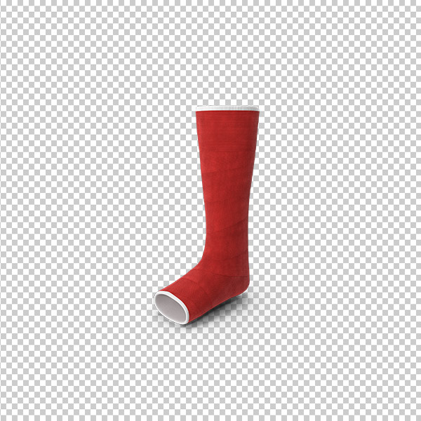 تصویر دوربری سه بعدی گچ پا