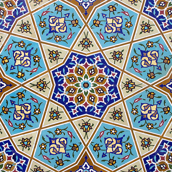 عکس کاشی کاری با نقوش اسلیمی