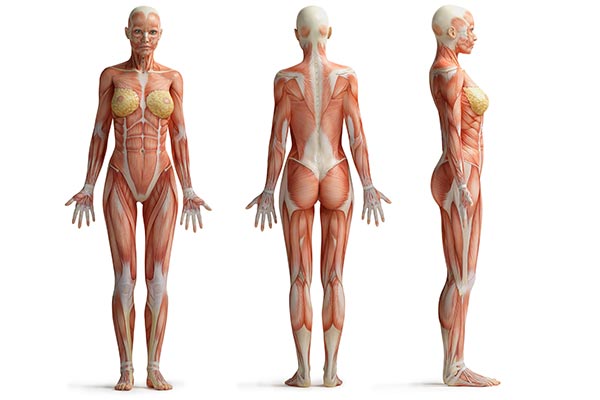 عکس آناتومی ماهیچه بدن زن
