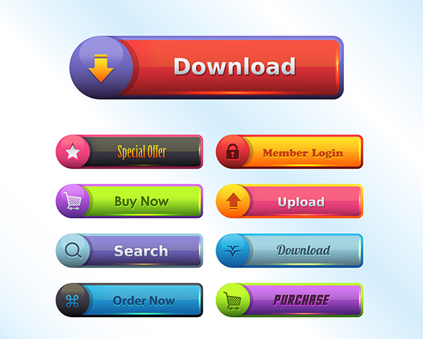 وکتور دکمه صفحات وب سایت