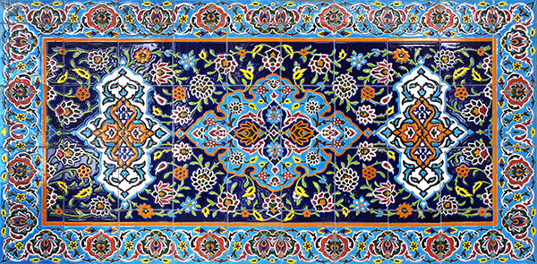 عکس کاشی کاری با نقوش اسلیمی
