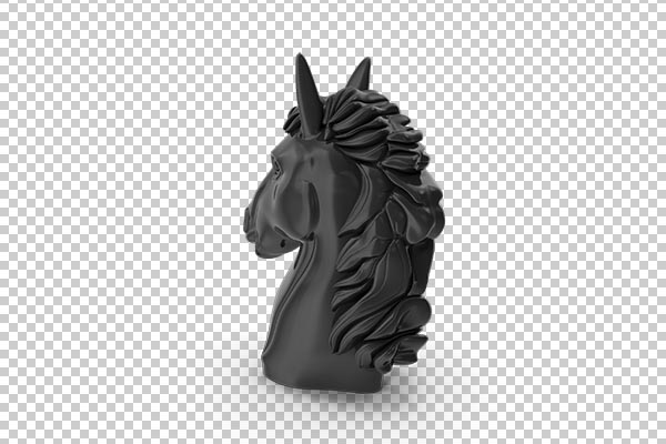 تصویر سه بعدی دوربری مجسمه اسب