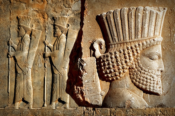عکس سنگ نگاره سربازان هخامنشی